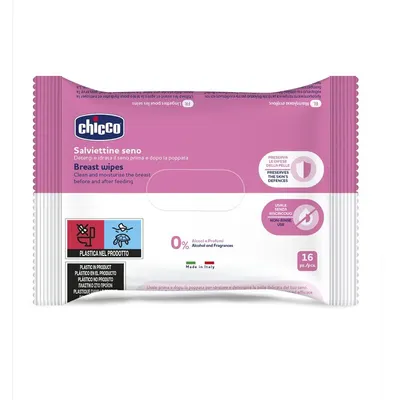 Servetele umede pentru igiena sanului, Chicco, 16 buc, 0 luni+