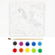 Set pictura pe panza imprimata 15. 5x15. 5cm, Unicorn