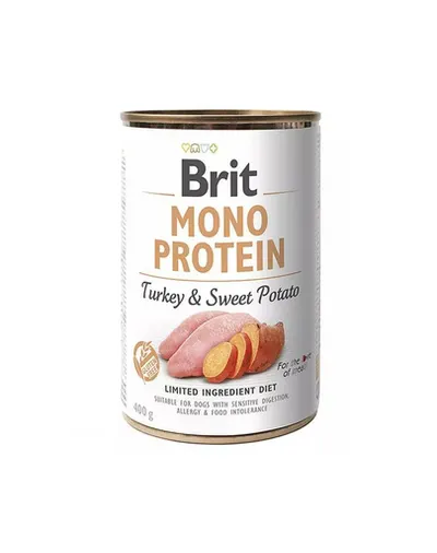 BRIT Mono Protein Turkey &amp; Sweet Potato 400 g Hrana umeda caini adulti, cu curcan si cartofi dulci