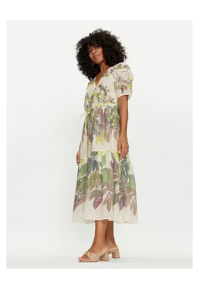 Rochie de vara dama verde/bej
