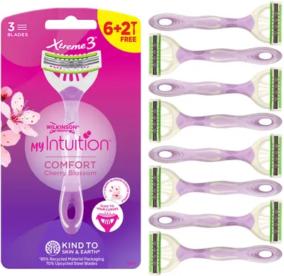 Wilkinson Sword Xtreme3 Set de aparate de ras pentru femei My Intuition Comfort, 6 + 2 bucăți
