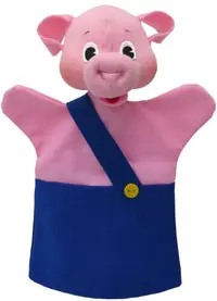 Papusa pentru teatru Moravska ustredna Brno - Purcel , 26 cm, albastru
