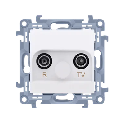Priza RTV termminala, aten. TV-10dB, R-11 dB, alb