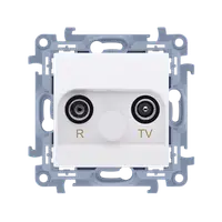 Priza RTV termminala, aten. TV-10dB, R-11 dB, alb