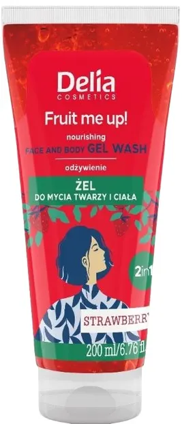 Delia Fruit Me Up! Gel de duș și de față, căpșuni, 200 ml