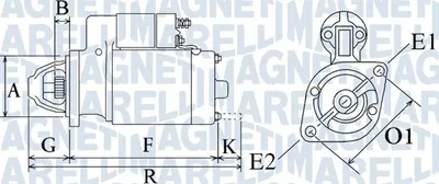Electromotor (12v, 1,1kw) Potrivit Opel Agila, Ascona B, Ascona C, Astra F, Astra F Classic, Astra F Kombi, Astra G, Astra G Kombi, Astra H, Astra H Gtc, Astra J, Astra J Gtc 1.2-2.0 09.75