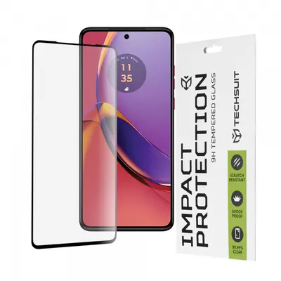 Folie de protectie Ecran Techsuit pentru Motorola Moto G84, Sticla Securizata, Full Glue, 111D, Neagra