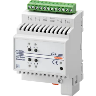 Actuator jaluzele EASY - 2 canale - 6A - EASY - 4 module- montare pe sina omega