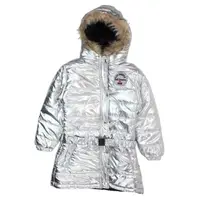 Geaca fete cu logo, gluga si buzunare laterale, gri, Lee Cooper Engros