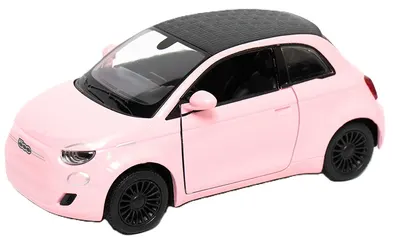 Mașinuță metalică Kinsmart - Fiat 500e, 1:28, roz