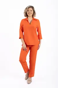 Bluza casual din vascoza cu maneca scurta si croiala lejera