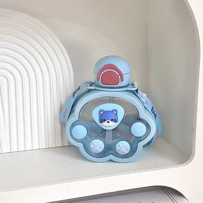 Sticla de Apa Pentru Copii, Cu bareta si Stickere, Bleu, 250 ml MIX15011