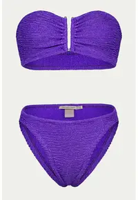 Costum de baie cu doua piese si aspect texturat Frida - Violet