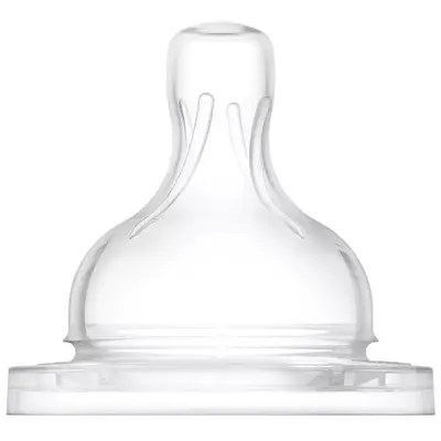 Set 2 tetine din silicon Avent Anti-colic, 3 luni+, debit 3