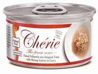 Cherie Adult Cat Grain Free Mix Fulgi de Ton cu Creveti in Sos, 80 g