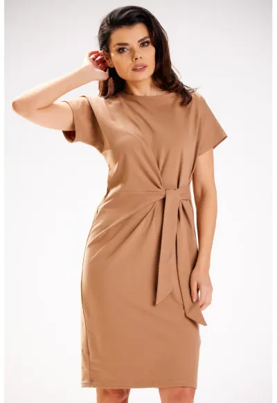 Rochie midi elegantă - Bej