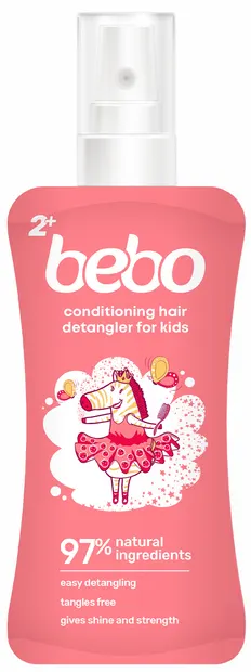 Balsam spray pentru copii Bebo pentru pieptănare ușoară - Cu parfum de zmeură, 150 ml