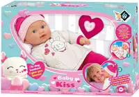 Păpuşă bebeluş Loko Toys - Dă-mi un sărut, 43 cm