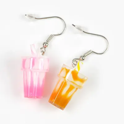 Cercei fantezie cu mini pahare de cocktail
