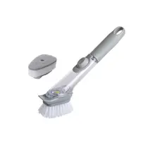 Perie PAA-home® multifunctionala pentru spalat vase, cu rezervor incorporat pentru detergent si 2 capete interschimbabile 1 perie si 1 burete