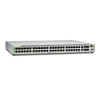 Switch cu 48 porturi Allied Telesis AT-GS948MPX-50, 140 Gbps, 104.16 Mpps, 16.000 MAC, 2 porturi SFP/Copper, 2 sloturi SFP/SFP+, cu management