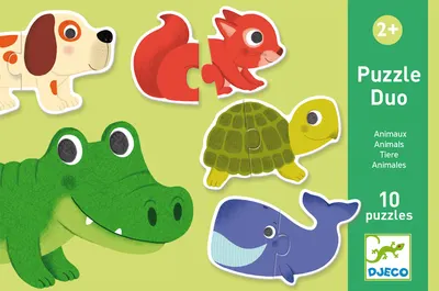 Puzzle educativ Djeco Duo de 20 piese - Animale