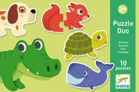 Puzzle educativ Djeco Duo de 20 piese - Animale