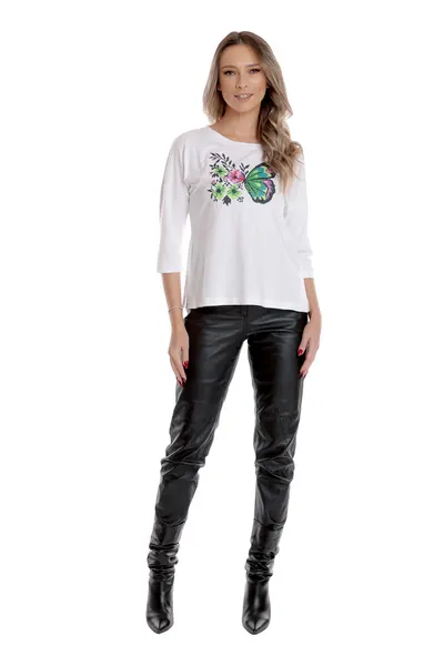 Bluza broderie dama DI25BB06 alb butterfly, Dress to Impress | marimea 44/46