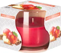 Lumânare parfumată Bispol Aura - Măr și scorțișoară, 130 g