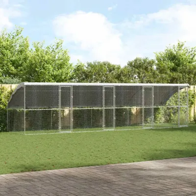 vidaXL Cușcă pentru câini 4 buc. Argintiu 8 x 2 x 2 m Oțel galvanizat