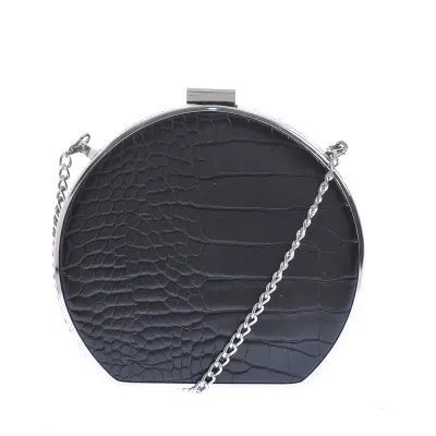 Clutch negru cu model animal print