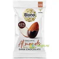 Migdale Sarate Invelite in Ciocolata Neagra Ecologice/Bio 30g