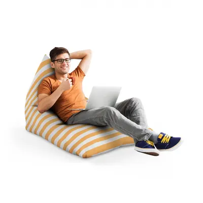 Fotoliu Puf Bean Bag tip Lounge Regular stripes orange