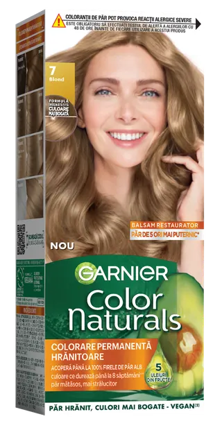 Vopsea de par permanenta Color Naturals 7 Blond, 112ml, Garnier