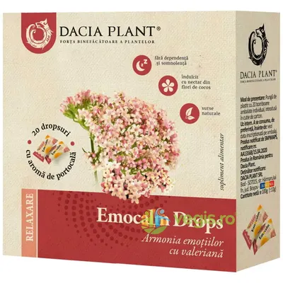 Emocalm - Dropsuri cu Lavanda, Roinita si Ulei Esential de Portocale 20buc