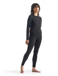 Bluză drumeție femei cu mâneci lungi Oasis 200 Negru