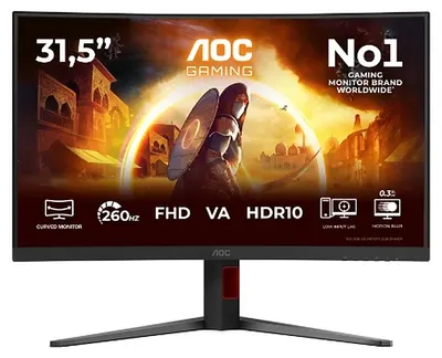 Monitor de gaming AOC - G4 C32G4Z, 31.5'', 260Hz, 0.3ms, VA, Curved