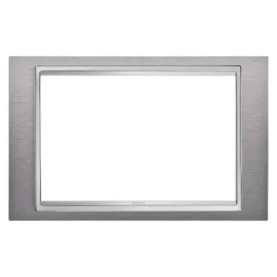 Placa ornament CProiector HORUS LUX - Standard englez - METAL - 2 modulS - BRUSHED STAINLESS STEEL - CProiector HORUS