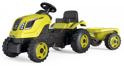 Tractor pentru copii cu pedale Smoby Farmer XL - Cu remorcă, verde