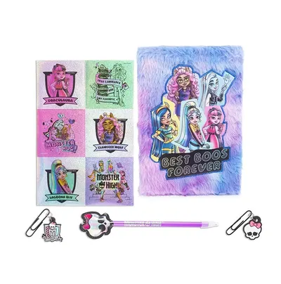 Set Jurnal cu Coperti pufoase Monster High