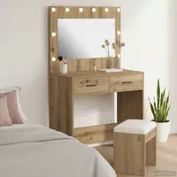 vidaXL Masă de Machiaj Stejar Artizanal 78,5 x 41 x 135 cm