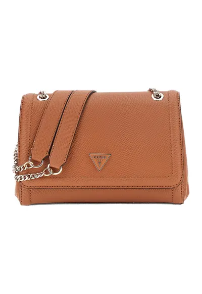 Geanta crossbody din piele ecologica cu bareta din lant Noelle - Maro scortisoara