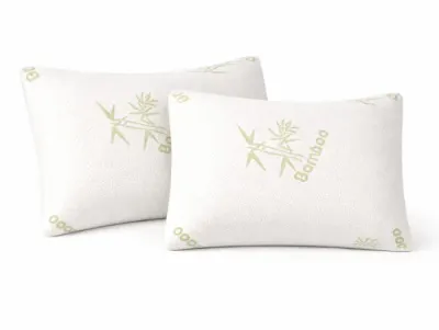 Set 2 perne Bamboo Memory Somnart, husa detasabila bambus, 50x70 cm