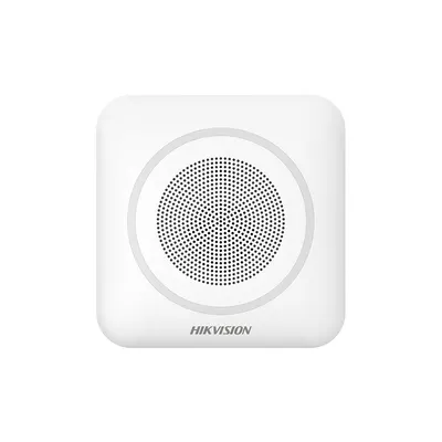 Sirena stroboscopica wireless de interior Hikvision AX PRO DS-PS1-II-WE-R, protocol Cam-X, RF 1000 m, microfon si difuzor, 110dB, 868 MHz, LED rosu
