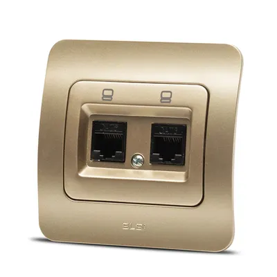 Jazz priza UTP 2XRJ45, titan, Elbi
