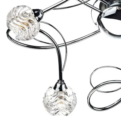 Lampa tavan Zelda 5 Light Flush Polished Chrome Glass