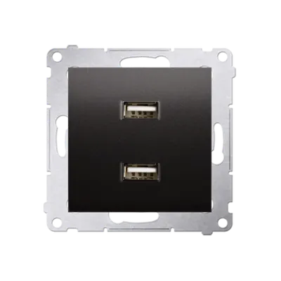 Incarcator dublu USB, 2.1 A, 5V DC, 230V; antracit metalic