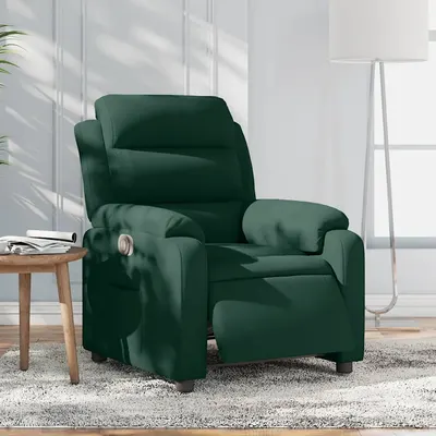 vidaXL Fotoliu rabatabil electric, verde închis, catifea