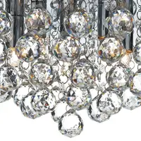 Lampa tavan Pluto 5 Light Flush Polished Chrome Crystal Glass Droppers