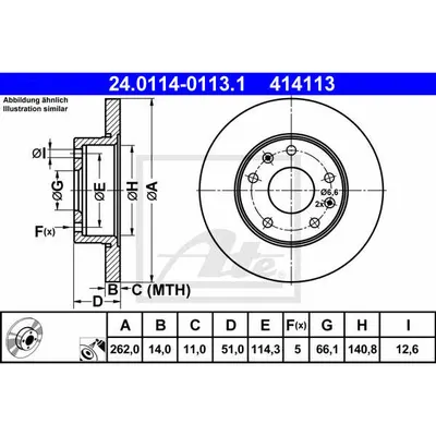Disc frana ATE 24.0114-0113.1